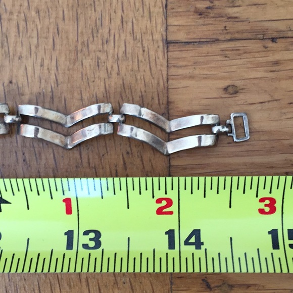 Rare! Incredible 14k Gold and Sterling Chevron Symmetalic Choker - Picture 8 of 10